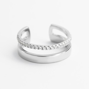 Серебряное кольцо с белым фианитом  (К2Ф/485)