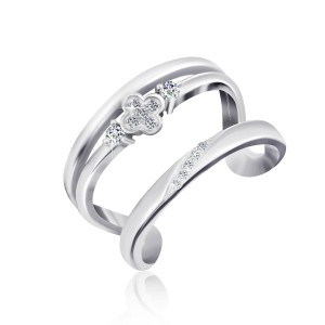 Серебряное кольцо с белым фианитом  (К2Ф/721)