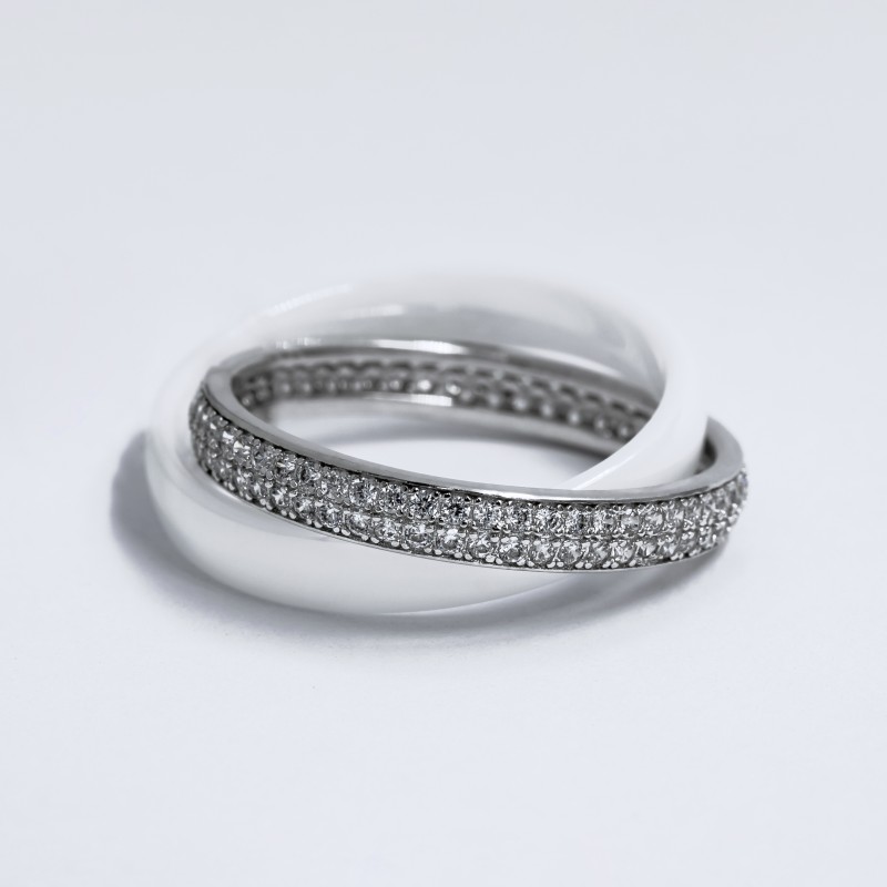 Серебряное кольцо с фианитами (К2ФК1/172)