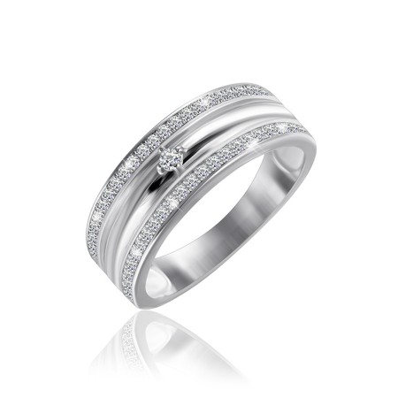 Серебряное кольцо с фианитами (КК2Ф/242)