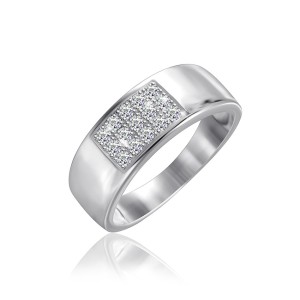 Серебряное кольцо с фианитами (КК2Ф/243)