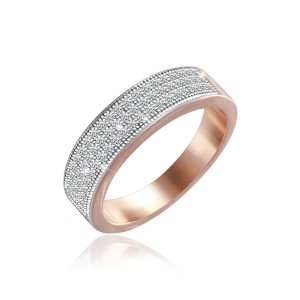 Серебряное кольцо в позолоте с фианитами (КК3Ф/203)