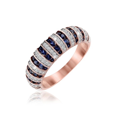 Серебряное кольцо в позолоте с фианитами (КК3ФС/204)