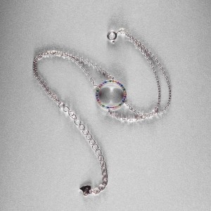 Срібний браслет з різнокольоровими фіанітами "Аліса" mini (БК2ФЦ/1187-..