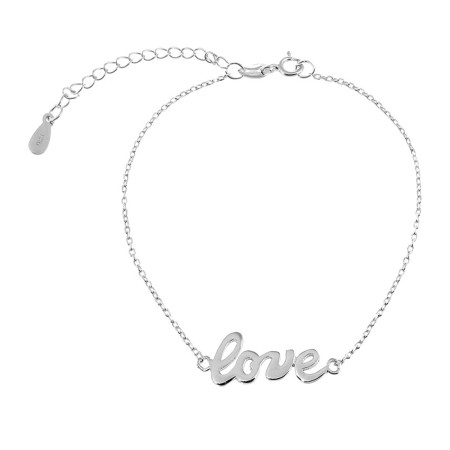 Срібний браслет Love