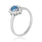 Серебряное кольцо с голубыми фианитами (КК2ФЛТ/383)