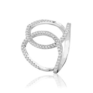 Серебряное кольцо с фианитами (К2Ф/260)