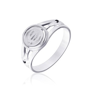 Серебряное кольцо с черными фианитами (К2ФО/214)