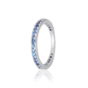 Серебряное кольцо с синими фианитами (К2ФС/092)