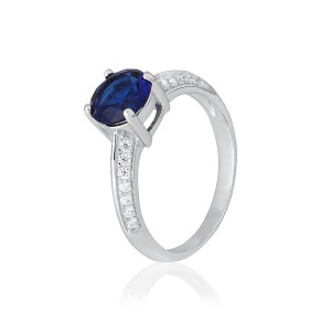Серебряное кольцо с синими фианитами (К2ФС/240)