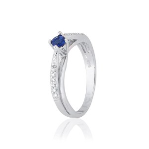Серебряное кольцо с синими фианитами (К2ФС/306)