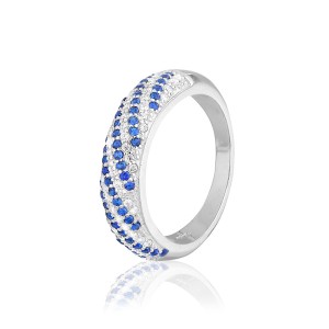 Серебряное кольцо с синими фианитами (К2ФС/803)