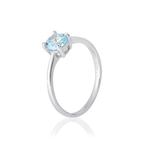 Серебряное кольцо с голубыми фианитами (К2ФТ/457)