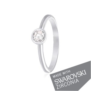 Серебряное кольцо с цирконием SWAROVSKI ZIRCONIA (К2С/456)