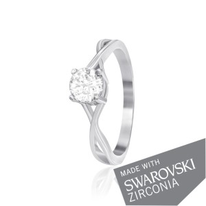 Серебряное кольцо с цирконием SWAROVSKI ZIRCONIA (К2С/499)