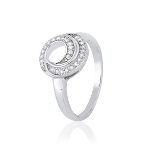 Серебряное кольцо с фианитами (КК2Ф/423)
