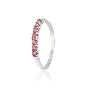 Серебряное кольцо с розовый фианитами (КК2ФРТ/020)