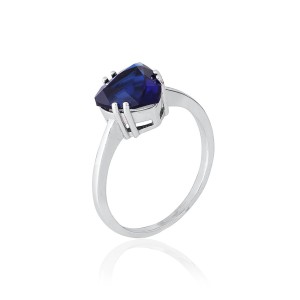 Серебряное кольцо с синими фианитами (КК2ФС/399)
