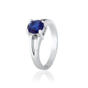 Серебряное кольцо с синими фианитами (КК2ФС/404)