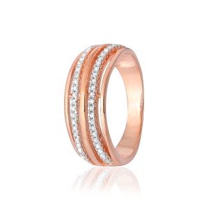 Серебряное кольцо в позолоте с фианитами (КК3Ф/213)