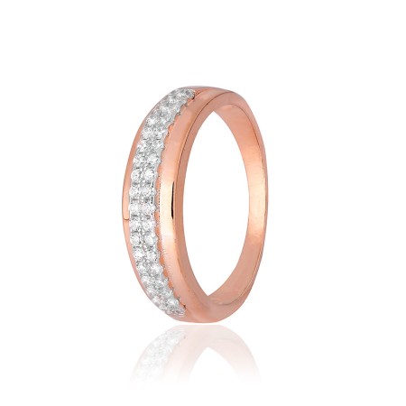 Серебряное кольцо в позолоте с фианитами (КК3Ф/215)