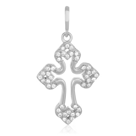 Срібний підвіс з фіанітами "Хрест" (П2Ф/394)
