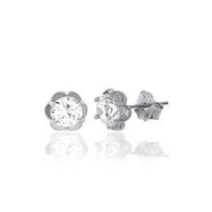 Срібні сережки з фіанітами "Квітка" (С2Ф/473А)