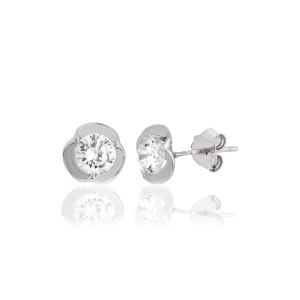Срібні сережки з фіанітами "Квітка" (С2Ф/484А)