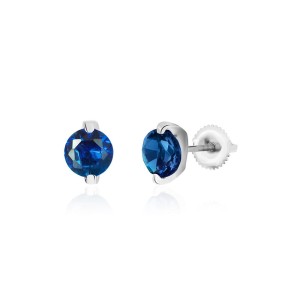 Срібні сережки з синіми фіанітами (С2ФС/841)