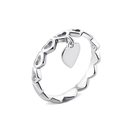 Серебряное кольцо с подвеской Сердечко