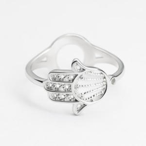 Серебряное кольцо покрытое родием (К2/1091)