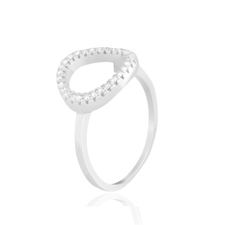 Серебряное кольцо геометрия с белыми фианитами