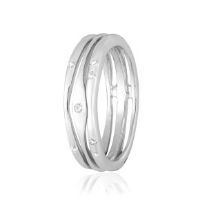Серебряное кольцо с фианитами (К2Ф/443)