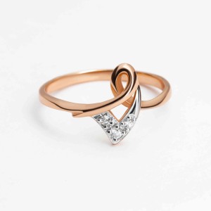 Серебряное кольцо позолоченное необычной формы