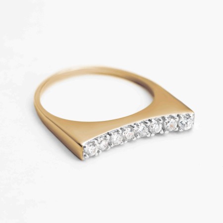 Серебряное кольцо позолоченное с фианитом