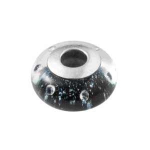 Серебряная подвеска покрыта оксидированием со вставкой муранское стекло (П5СтС/7..