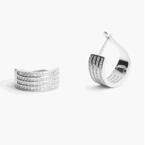 Срібні сережки вкриті родієм з фіанітами (СК2Ф/1076)