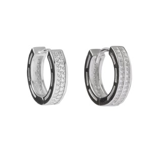 Срібні сережки вкриті родієм з фіанітами (СК2Ф/2062)