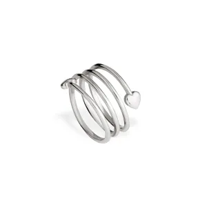 Серебряное кольцо геометрия любви сердца