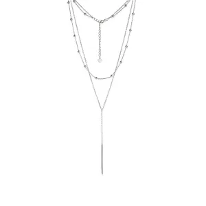 Срібне кольє подвійне краватка