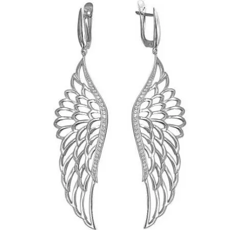 Срібні сережки кохання крила