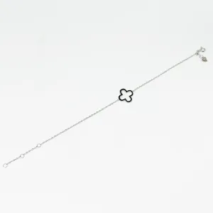 Серебряный браслет в стиле 'Van Cleef & Arpels' со вставкой фианит
