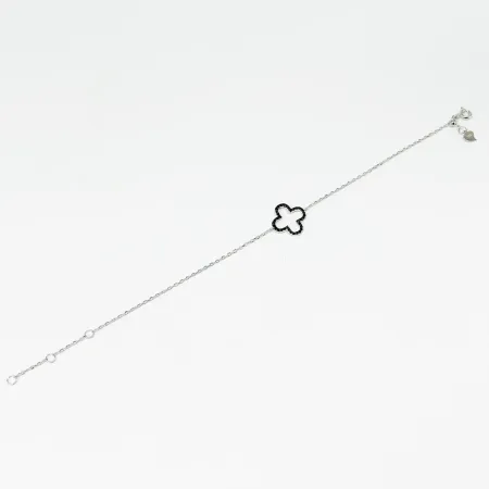 Срібний браслет в стилі 'Van Cleef & Arpels' зі вставкою фіаніт