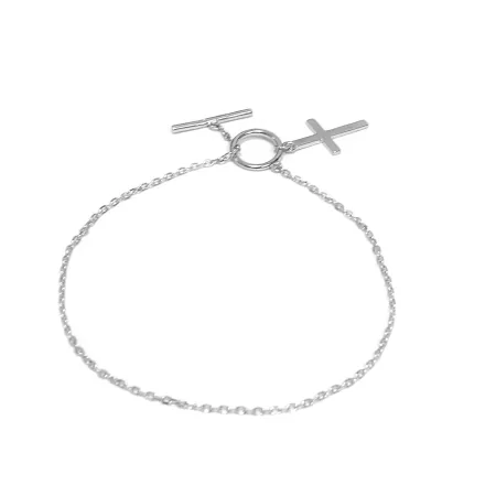 Браслет серебряный на руку Крест