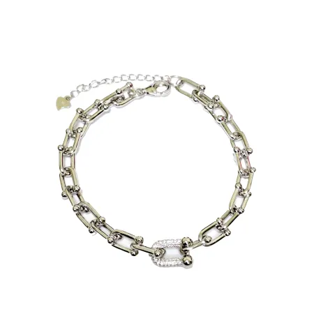 Срібний браслет зі вставками з білого фіаніту