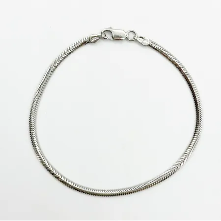 Срібний браслет, плетіння Снейк