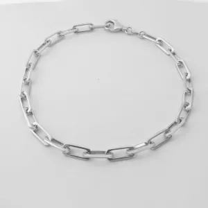 Серебряный браслет, плетение якорь