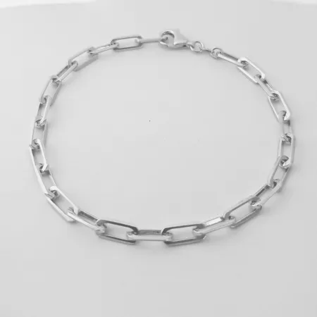 Серебряный браслет, плетение якорь