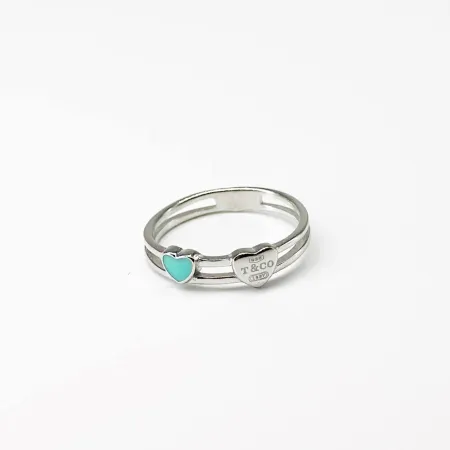 Срібна каблучка в стилі 'Tiffany' зі вставкою емаль