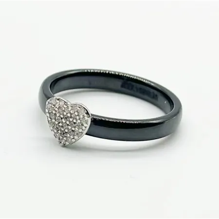 Срібна каблучка зі вставкою фіаніт/кераміка